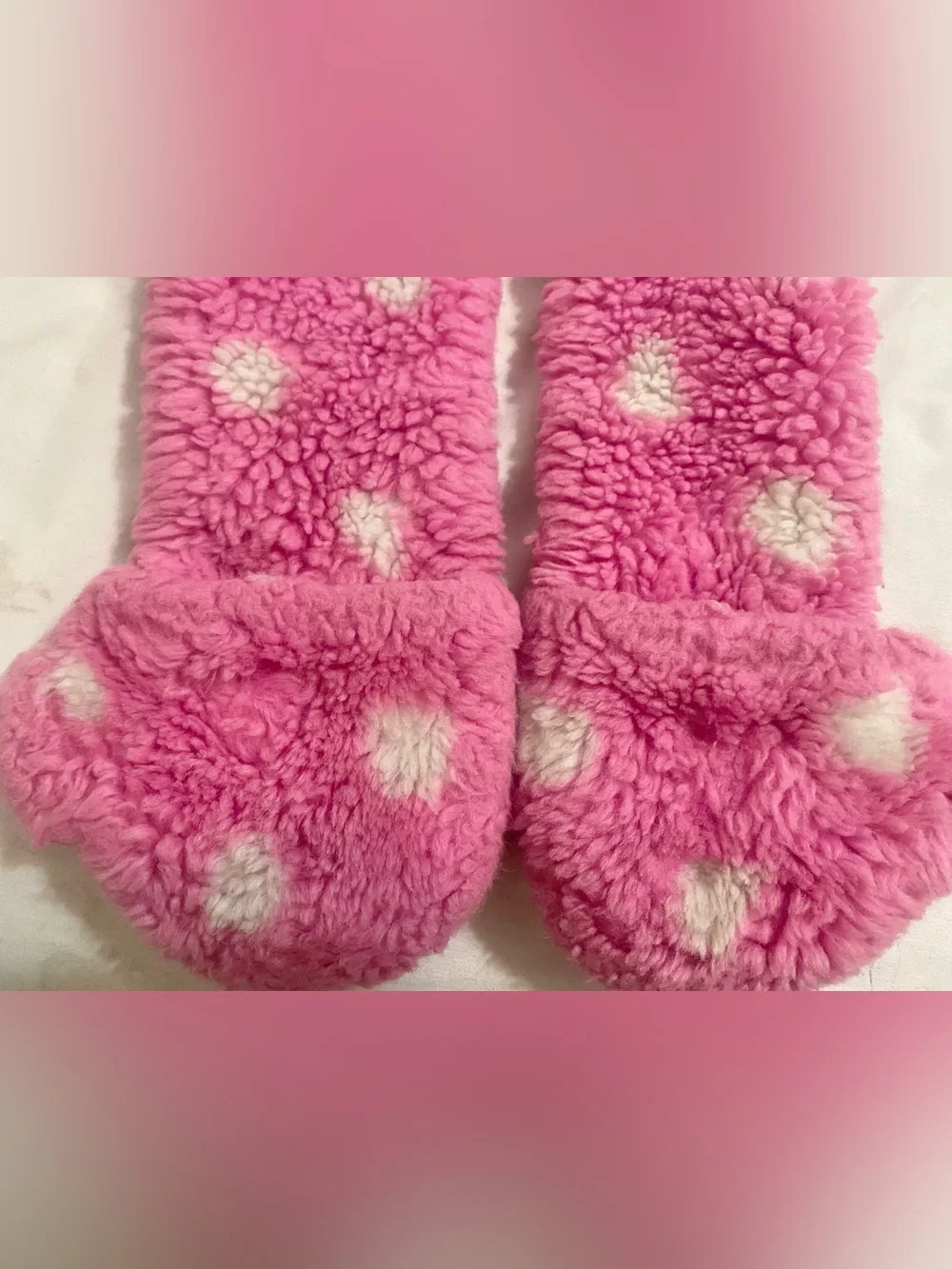 Hello Kitty Plush Pink and White Polka Dot Hooded Scarf